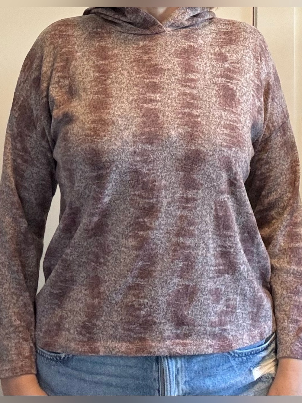 Angela Made In Italy Tie Dye Marled Knit Lounge Hoodie Size Medium